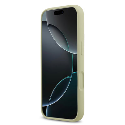 Apple iPhone 17 Pro Kılıf Guess Orjinal Lisanslı Grained Yazı Logolu Kapak Yeşil