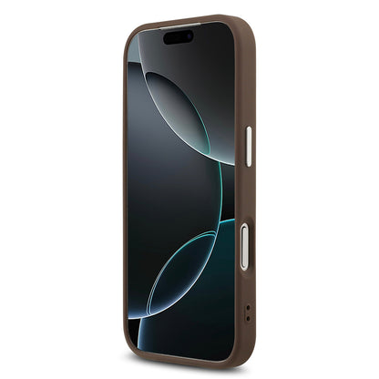 iPhone 17 Pro Kılıf Guess Orjinal Lisanslı Gümüş Metal Kamera Çerçeveli 4G Desenli Metal Büyük 4G ve Yazı Logolu Kılıf