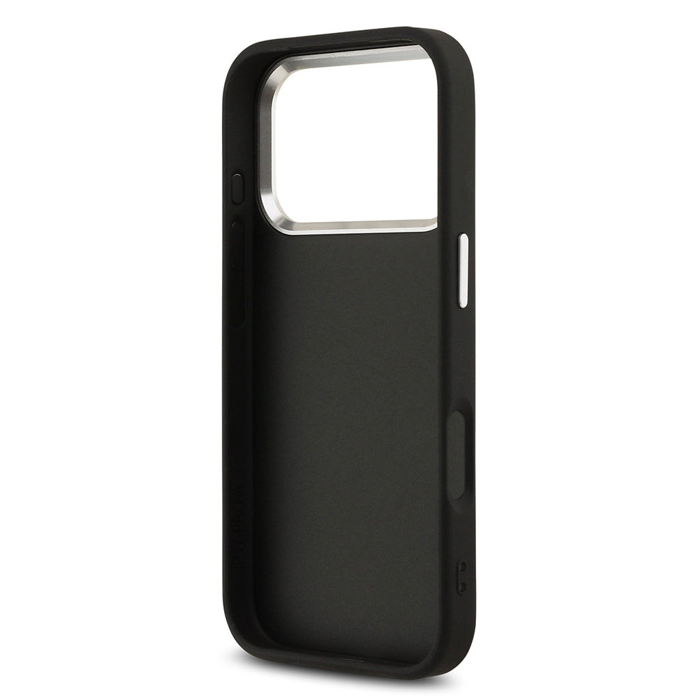 iPhone 17 Pro Kılıf Guess Orjinal Lisanslı Gümüş Metal Kamera Çerçeveli 4G Desenli Metal Büyük 4G ve Yazı Logolu Kılıf