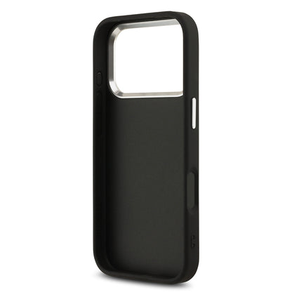 iPhone 17 Pro Kılıf Guess Orjinal Lisanslı Gümüş Metal Kamera Çerçeveli 4G Desenli Metal Büyük 4G ve Yazı Logolu Kılıf