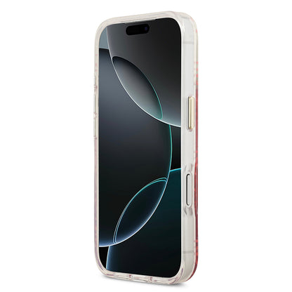iPhone 17 Pro Kılıf Guess Orjinal Lisanslı M-safe Şarj Özellikli 4G Desenli Simli Silikon Kılıf