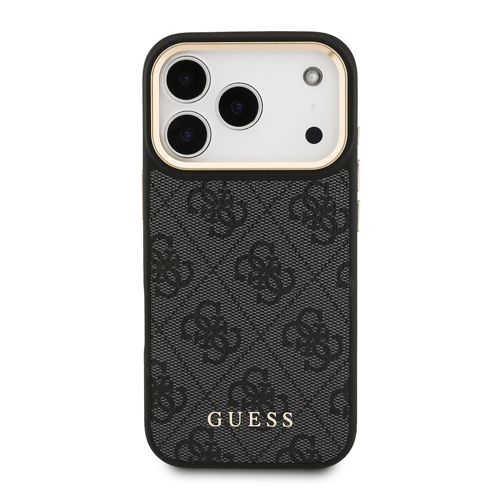 iPhone 17 Pro Kılıf Guess Orjinal Lisanslı M-safe Şarj Özellikli 4G Metal Büyük Logolu Kartlıklı Kılıf