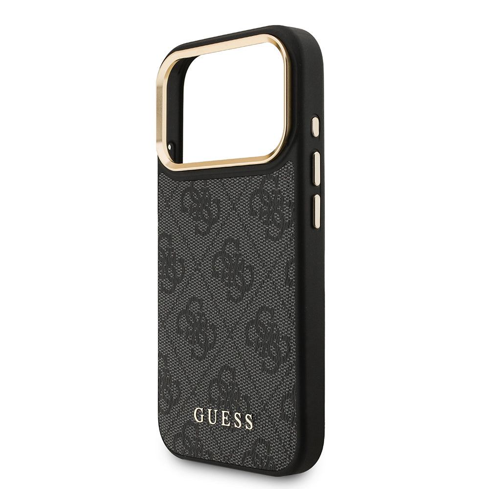 iPhone 17 Pro Kılıf Guess Orjinal Lisanslı M-safe Şarj Özellikli 4G Metal Büyük Logolu Kartlıklı Kılıf