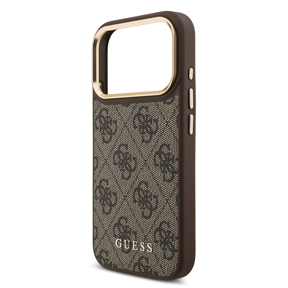 iPhone 17 Pro Kılıf Guess Orjinal Lisanslı M-safe Şarj Özellikli 4G Metal Büyük Logolu Kartlıklı Kılıf