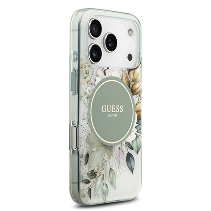 iPhone 17 Pro Kılıf Guess Orjinal Lisanslı M-safe Şarj Özellikli Flower Tonal Circle Kılıf