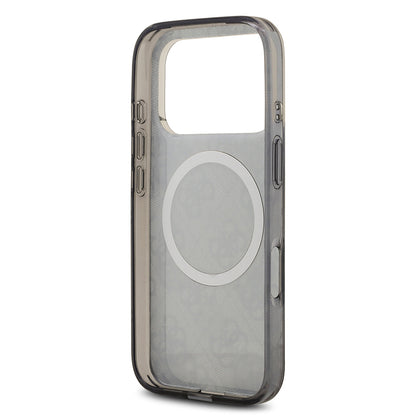 iPhone 17 Pro Kılıf Guess Orjinal Lisanslı M-safe Şarj Özellikli IML Peony ve 4G Desenli Klasik Logolu Kılıf