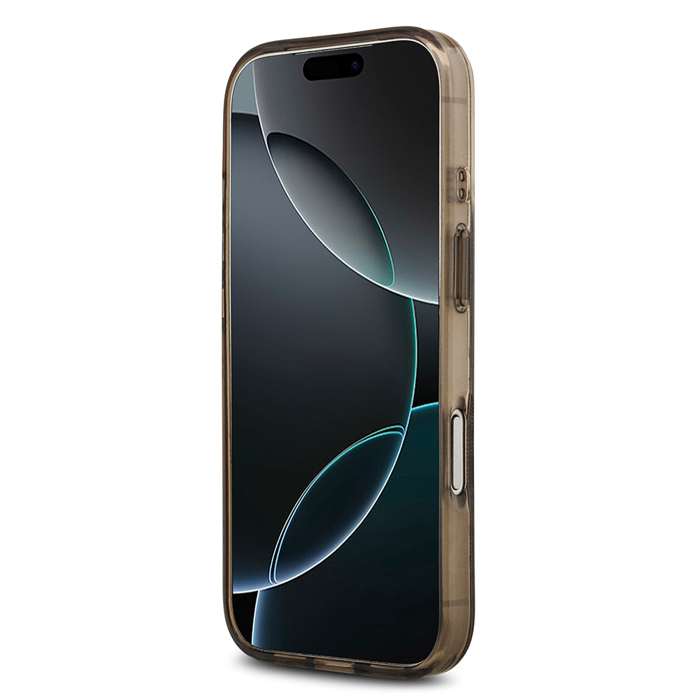 iPhone 17 Pro Kılıf Guess Orjinal Lisanslı M-safe Şarj Özellikli IML Peony ve 4G Desenli Klasik Logolu Kılıf