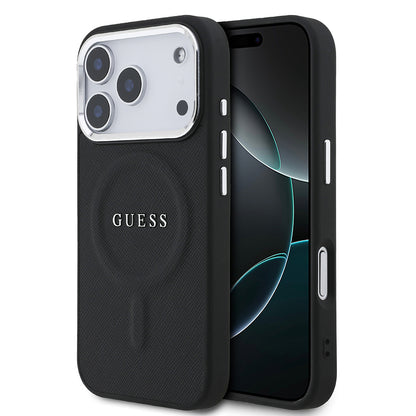 iPhone 17 Pro Kılıf Guess Orjinal Lisanslı M-safe Şarj Özellikli Klasik Yazı Logolu PU Deri Kılıf