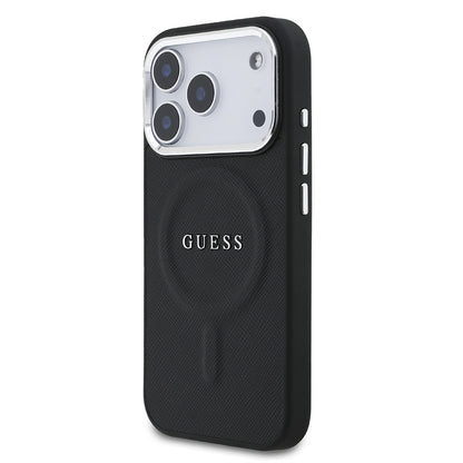 iPhone 17 Pro Kılıf Guess Orjinal Lisanslı M-safe Şarj Özellikli Klasik Yazı Logolu PU Deri Kılıf