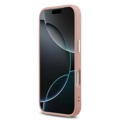 iPhone 17 Pro Kılıf Guess Orjinal Lisanslı M-safe Şarj Özellikli Metal Kamera Çerçeveli Üçgen Logolu Glitter Kılıf