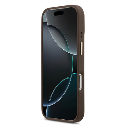 iPhone 17 Pro Kılıf Guess Orjinal Lisanslı M-safe Şarj Özellikli Sıcak Baskılı Yazı Logolu PU Deri Peony Kılıf