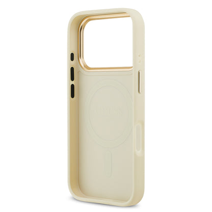 iPhone 17 Pro Kılıf Guess Orjinal Lisanslı M-safe Şarj Özellikli Sıcak Baskılı Yazı Logolu PU Deri Peony Kılıf