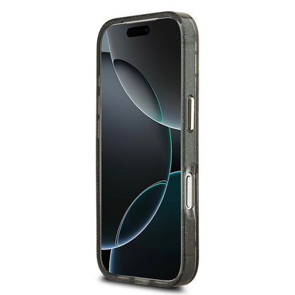 iPhone 17 Pro Kılıf Guess Orjinal Lisanslı M-safe Şarj Özellikli Simli Çiçek Desenli Metal Kamera Çerçeveli Üçgen Logolu Kılıf