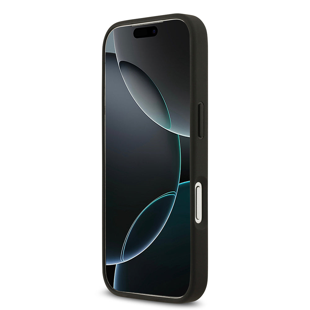 iPhone 17 Pro Kılıf Guess Orjinal Lisanslı M-safe Şarj Özellikli Taneli Çiçek Tasarımlı Metal Yazı Logolu Kılıf