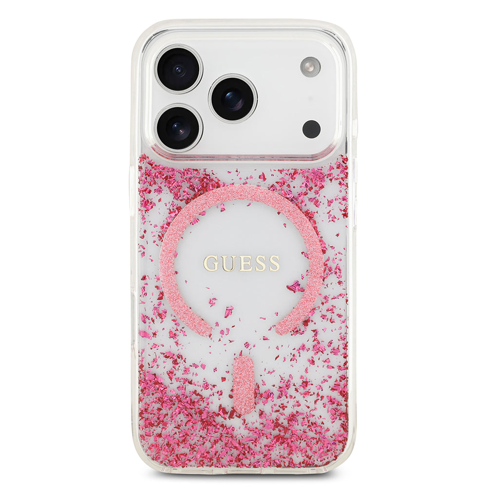 iPhone 17 Pro Kılıf Guess Orjinal Lisanslı M-safe Şarj Özellikli Transparan Resin Bottom Kılıf