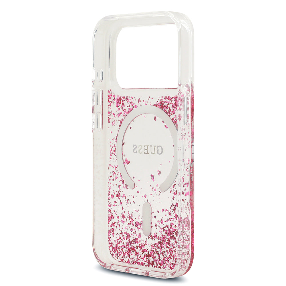 iPhone 17 Pro Kılıf Guess Orjinal Lisanslı M-safe Şarj Özellikli Transparan Resin Bottom Kılıf