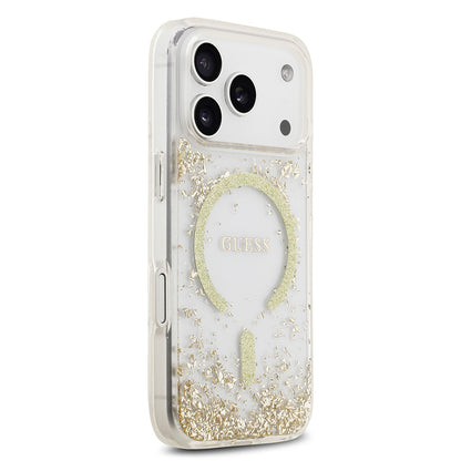 iPhone 17 Pro Kılıf Guess Orjinal Lisanslı M-safe Şarj Özellikli Transparan Resin Bottom Kılıf