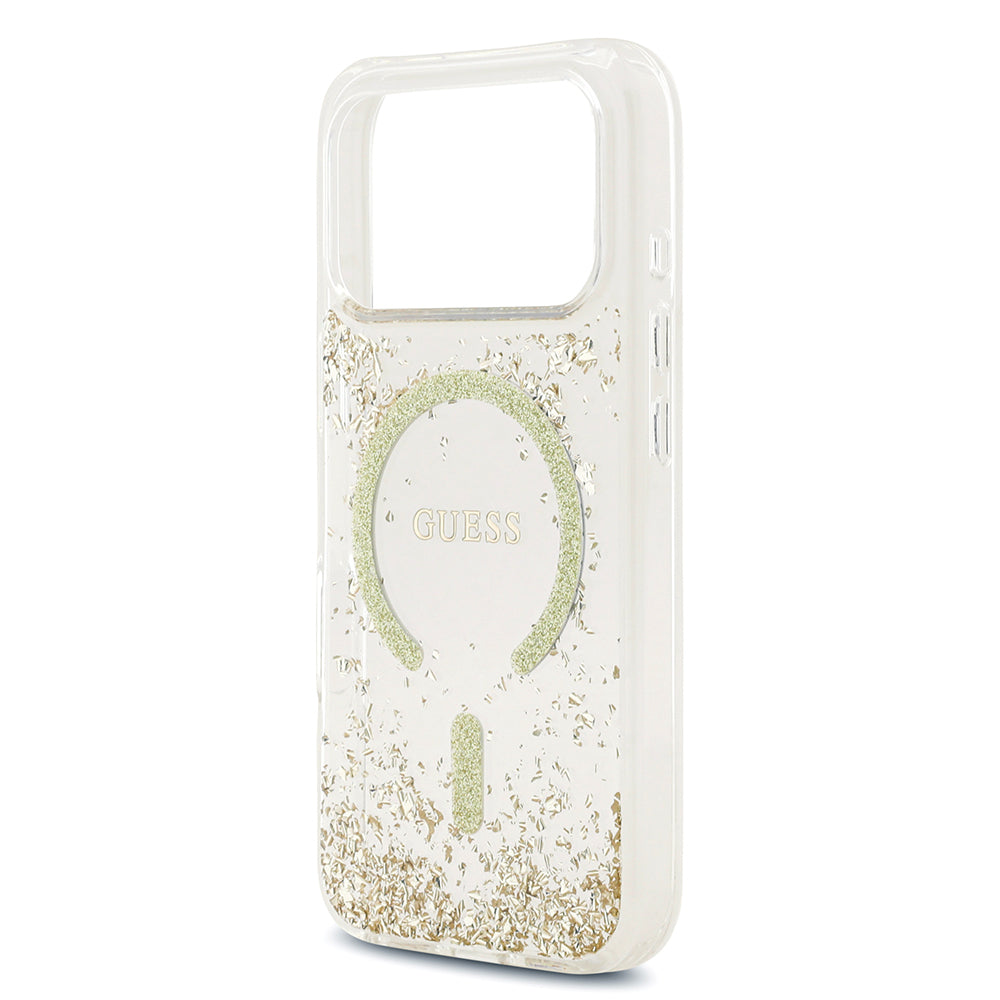 iPhone 17 Pro Kılıf Guess Orjinal Lisanslı M-safe Şarj Özellikli Transparan Resin Bottom Kılıf