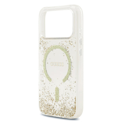 iPhone 17 Pro Kılıf Guess Orjinal Lisanslı M-safe Şarj Özellikli Transparan Resin Bottom Kılıf