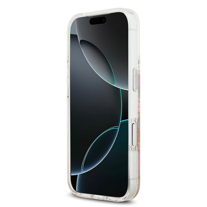 iPhone 17 Pro Kılıf Guess Orjinal Lisanslı M-safe Şarj Özellikli Transparan Resin Flowers Kılıf