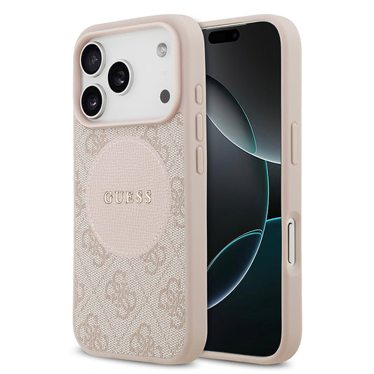 iPhone 17 Pro Kılıf Guess Orjinal Lisanslı M-safe Şarj Özellikli Yazı Logolu Circle Classic Kılıf