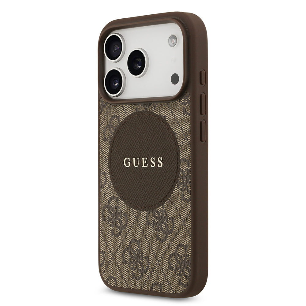iPhone 17 Pro Kılıf Guess Orjinal Lisanslı M-safe Şarj Özellikli Yazı Logolu Circle Classic Kılıf