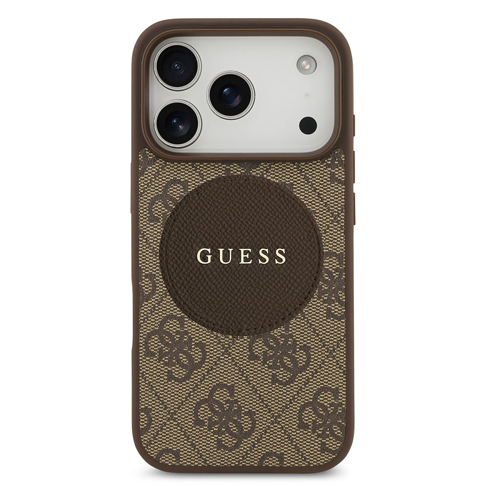 iPhone 17 Pro Kılıf Guess Orjinal Lisanslı M-safe Şarj Özellikli Yazı Logolu Circle Classic Kılıf