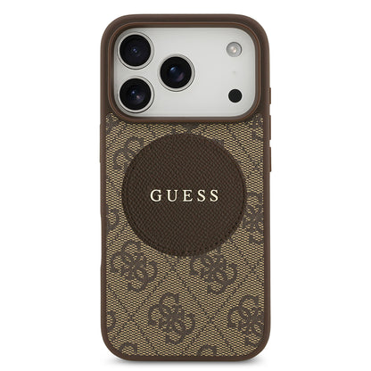 iPhone 17 Pro Kılıf Guess Orjinal Lisanslı M-safe Şarj Özellikli Yazı Logolu Circle Classic Kılıf