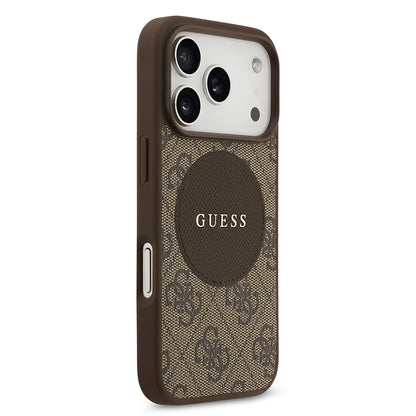 iPhone 17 Pro Kılıf Guess Orjinal Lisanslı M-safe Şarj Özellikli Yazı Logolu Circle Classic Kılıf