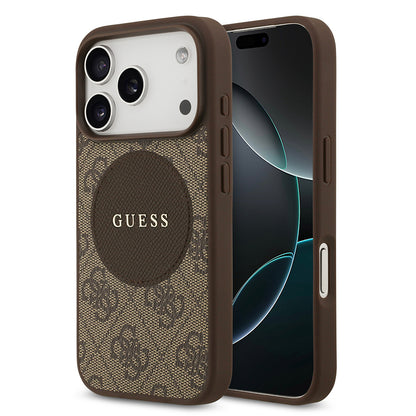 iPhone 17 Pro Kılıf Guess Orjinal Lisanslı M-safe Şarj Özellikli Yazı Logolu Circle Classic Kılıf