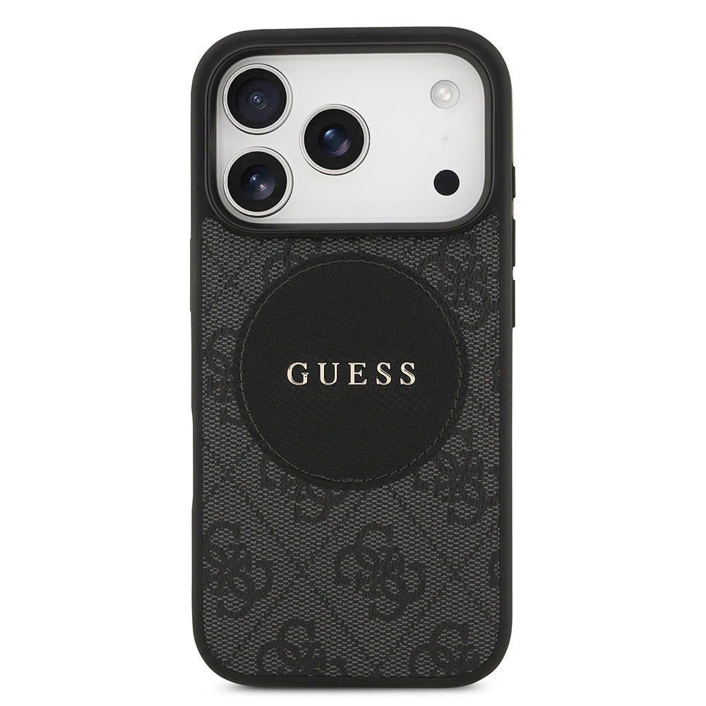 iPhone 17 Pro Kılıf Guess Orjinal Lisanslı M-safe Şarj Özellikli Yazı Logolu Circle Classic Kılıf
