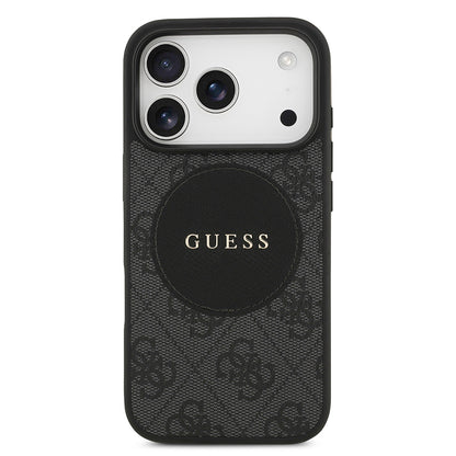 iPhone 17 Pro Kılıf Guess Orjinal Lisanslı M-safe Şarj Özellikli Yazı Logolu Circle Classic Kılıf