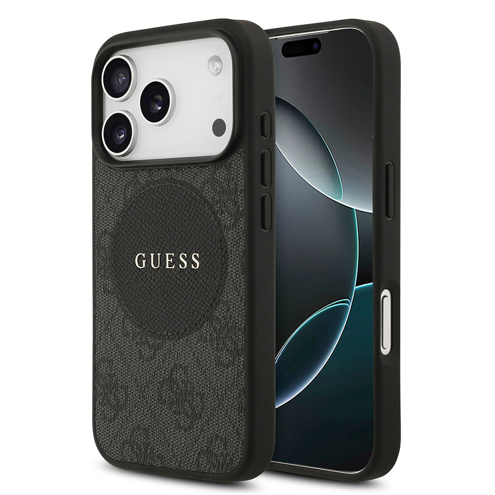 iPhone 17 Pro Kılıf Guess Orjinal Lisanslı M-safe Şarj Özellikli Yazı Logolu Circle Classic Kılıf