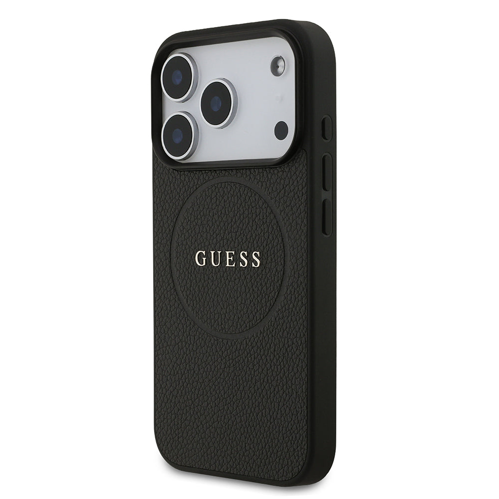 iPhone 17 Pro Kılıf Guess Orjinal Lisanslı M-safe Şarj Özellikli Yazı Logolu PU Deri Kılıf