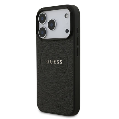 iPhone 17 Pro Kılıf Guess Orjinal Lisanslı M-safe Şarj Özellikli Yazı Logolu PU Deri Kılıf