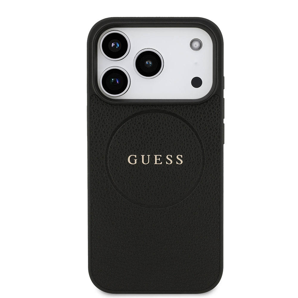 iPhone 17 Pro Kılıf Guess Orjinal Lisanslı M-safe Şarj Özellikli Yazı Logolu PU Deri Kılıf
