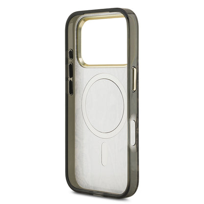 iPhone 17 Pro Kılıf Guess Orjinal Lisanslı M-safe Şarj Özellikli Yazı Logolu Python Desenli Kılıf