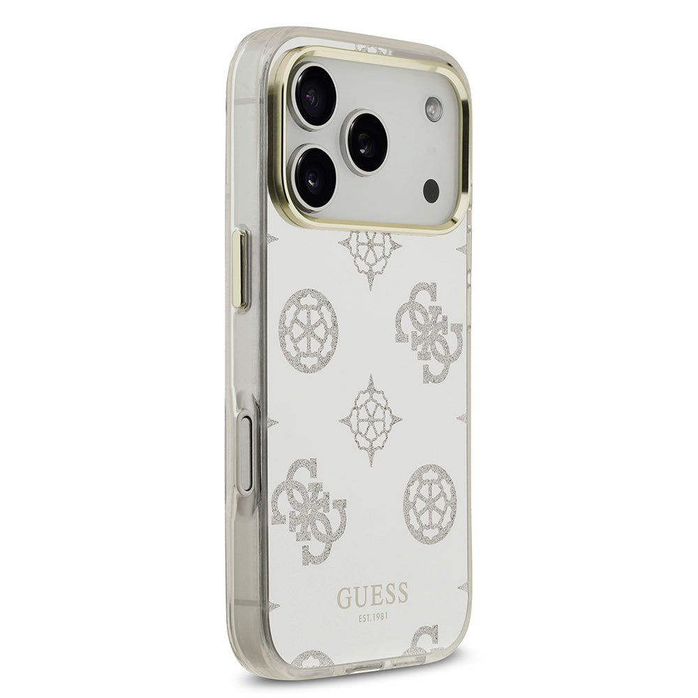 iPhone 17 Pro Kılıf Guess Orjinal Lisanslı Metal Kamera Çerçeveli Simli Aynalı Kılıf