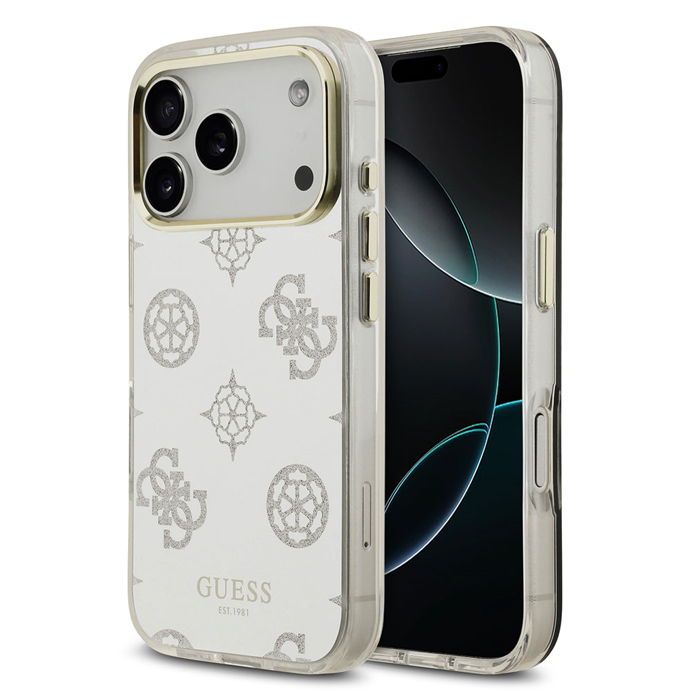 iPhone 17 Pro Kılıf Guess Orjinal Lisanslı Metal Kamera Çerçeveli Simli Aynalı Kılıf