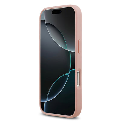 Apple iPhone 17 Pro Kılıf Guess Orjinal Lisanslı Taşlı Arka Yüzey Üçgen Logolu Kapak Gümüş