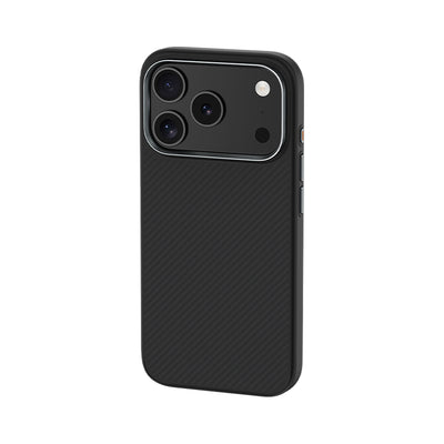Apple iPhone 17 Pro Kılıf Karbon Fiber M-safe Şarj Özellikli Benks Hybrid ArmorPro 600D Kevlar Kapak Siyah