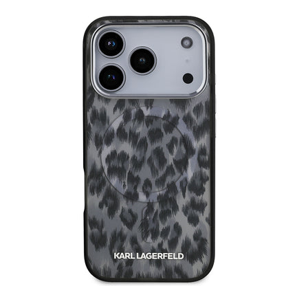 iPhone 17 Pro Kılıf Karl Lagerfeld Orjinal Lisanslı M-safe Şarj Özellikli IML Leopar Baskılı Kılıf