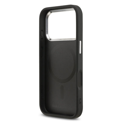 iPhone 17 Pro Kılıf Karl Lagerfeld Orjinal Lisanslı M-safe Şarj Özellikli Metal Kamera ve Buton Tasarımlı K&C PU Deri Kılıf