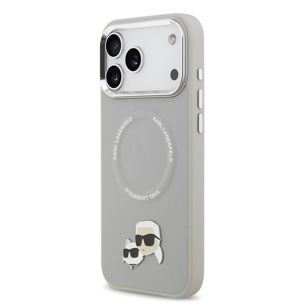 iPhone 17 Pro Kılıf Karl Lagerfeld Orjinal Lisanslı M-safe Şarj Özellikli Metal Kamera ve Buton Tasarımlı K&C PU Deri Kılıf