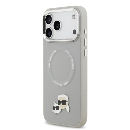 iPhone 17 Pro Kılıf Karl Lagerfeld Orjinal Lisanslı M-safe Şarj Özellikli Metal Kamera ve Buton Tasarımlı K&C PU Deri Kılıf