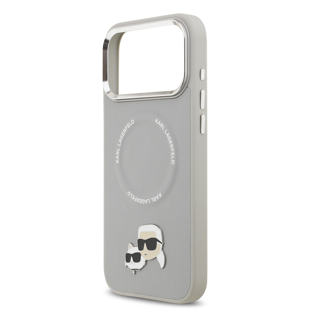 iPhone 17 Pro Kılıf Karl Lagerfeld Orjinal Lisanslı M-safe Şarj Özellikli Metal Kamera ve Buton Tasarımlı K&C PU Deri Kılıf