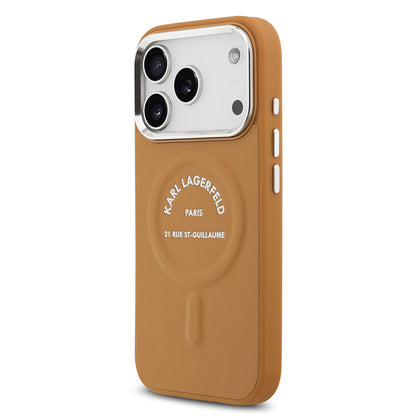 iPhone 17 Pro Kılıf Karl Lagerfeld Orjinal Lisanslı M-safe Şarj Özellikli Metal Kamera ve Buton Tasarımlı Paris RSG PU Deri Kılıf