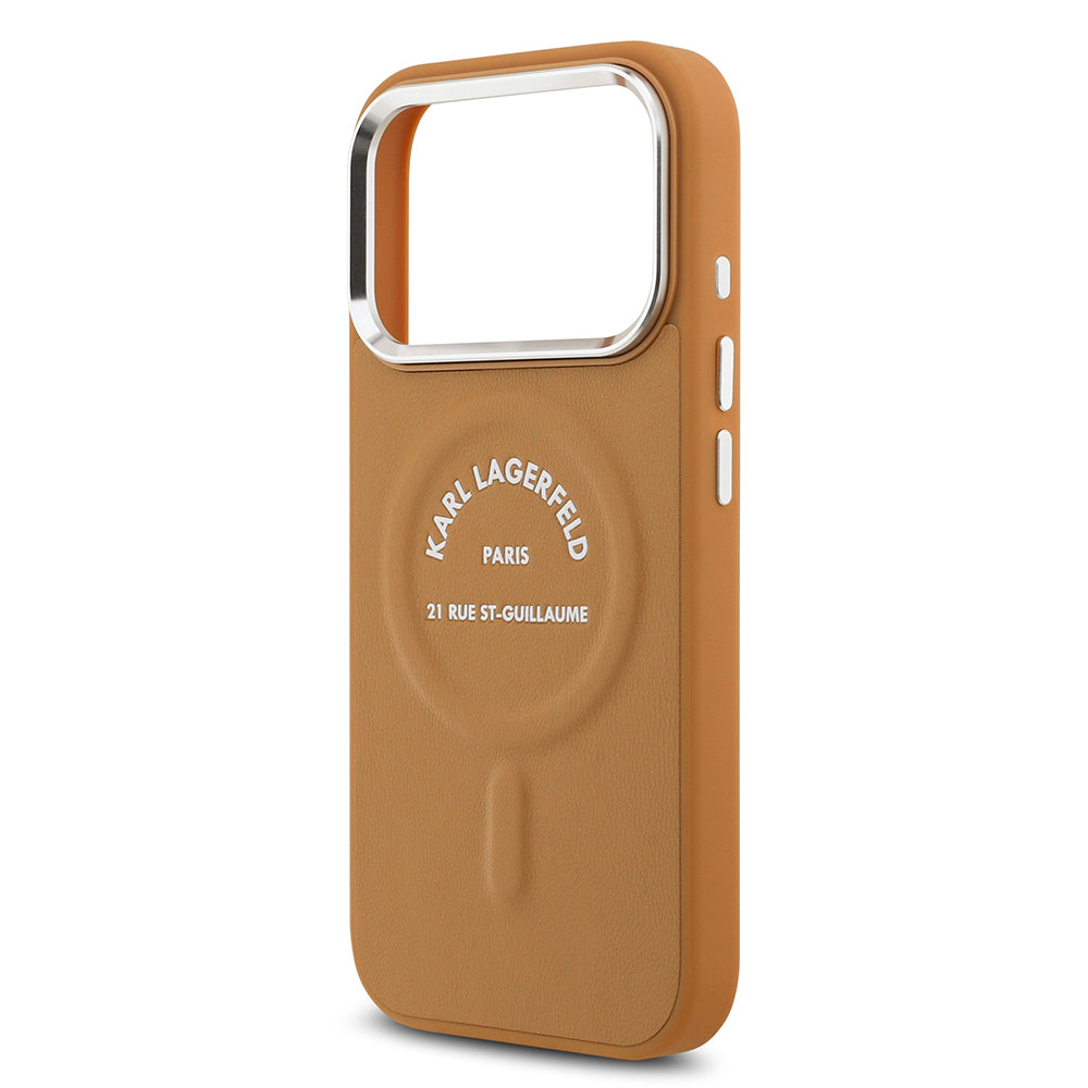 iPhone 17 Pro Kılıf Karl Lagerfeld Orjinal Lisanslı M-safe Şarj Özellikli Metal Kamera ve Buton Tasarımlı Paris RSG PU Deri Kılıf