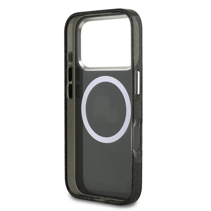 iPhone 17 Pro Kılıf Karl Lagerfeld Orjinal Lisanslı Parlayan Simli Karl & Choupette Heads Kılıf