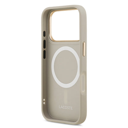 iPhone 17 Pro Kılıf Lacoste Orjinal Lisanslı M-safe Şarj Özellikli Champs Elysees PU Deri Tasarımlı Kılıf